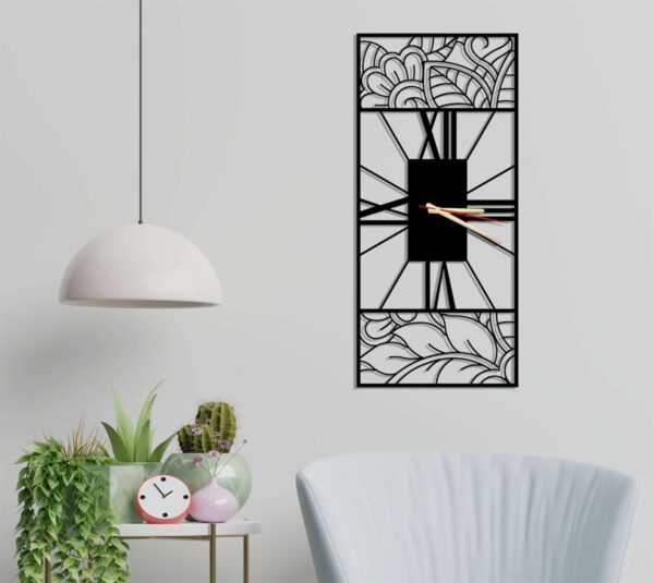 Floral Roman Rectangular - Rectangle Wall Clock Decor
