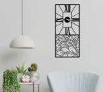 Floral Accent Roman - Rectangle Wall Clock Decor