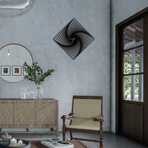 Spiral Illusion - Unique Modern Square Wall Clock
