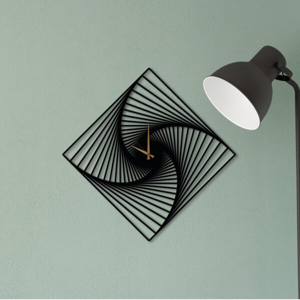 Spiral Illusion - Unique Modern Square Wall Clock
