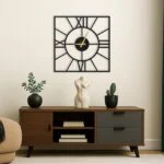 Roman Circle Frame- Unique Modern Square Wall Clock