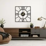 Roman Circle Frame- Unique Modern Square Wall Clock
