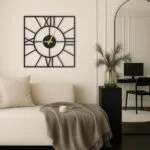 Roman Circle Frame- Unique Modern Square Wall Clock