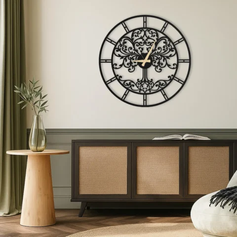 Tree of Life Large Clock - Modern Round Wall Clock