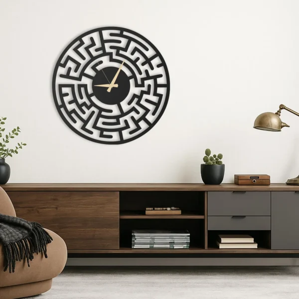 Maze Large Unique Clock - Modern Round Wall Clock