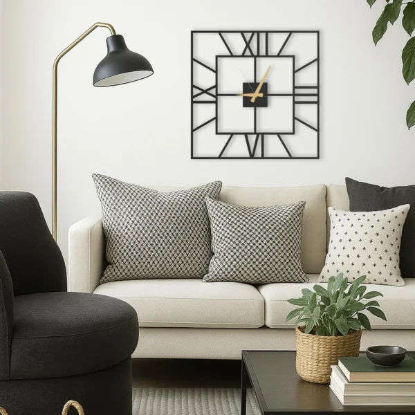 Roman Double Square - Unique Modern Square Wall Clock