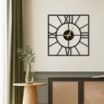 Roman Circle Frame- Unique Modern Square Wall Clock