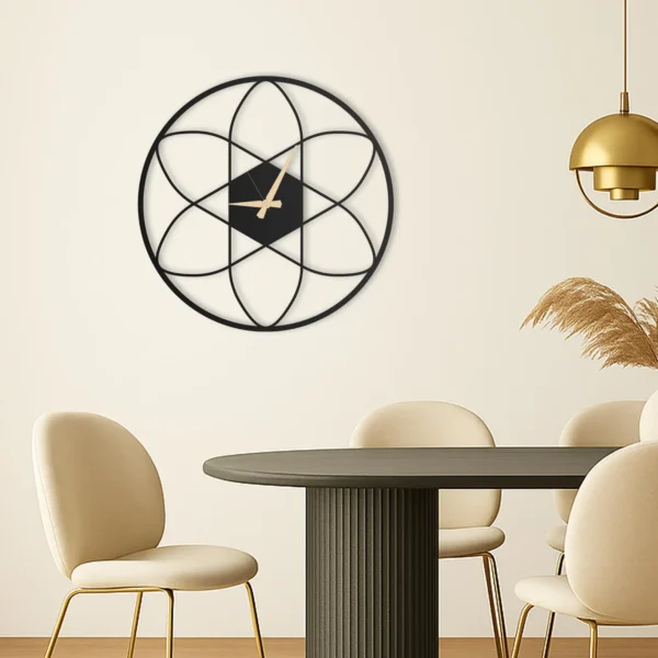 Lotus Orbit Clock - Modern Round Wall Clock
