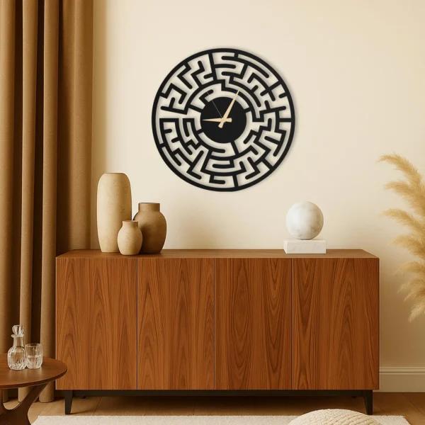 Maze Large Unique Clock - Modern Round Wall Clock